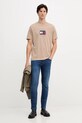 Tommy Hilfiger t-shirt bawełniany MW0MW41338 beżowy AW25