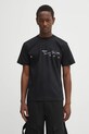 Heliot Emil t-shirt bawełniany nadruk czarny PREAW25.M.09.141.BLK01