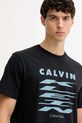 Βαμβακερό μπλουζάκι Calvin Klein Jeans μαύρο LV04RD815G