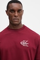 Bavlněné tričko Calvin Klein Jeans burgundské LV04RC856G