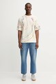 Desigual t-shirt bawełniany JHON 25WMTK03 beżowy AW25