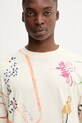 Desigual t-shirt bawełniany JHON beżowy 25WMTK03