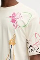 Desigual t-shirt bawełniany JHON 25WMTK03 beżowy
