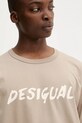 Desigual t-shirt bawełniany VICENTE brązowy 25WMTK20