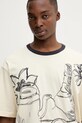 Desigual t-shirt BODEGÓN beżowy 25WMTK31