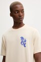 Bavlněné tričko Desigual BACK PANEL PAISLEY béžová 25WMTK38