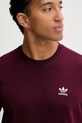Βαμβακερό μπλουζάκι adidas Originals Essentials μπορντό HY2077