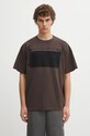 MM6 Maison Margiela t-shirt bawełniany nadruk brązowy SH0GC0053.M20050.143