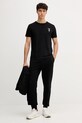 Памучна тениска Trussardi G0278200050N черен AW25