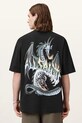 AllSaints t-shirt bawełniany DRAGON nadruk czarny M036PC
