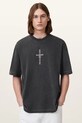AllSaints t-shirt bawełniany KNOX nadruk szary M048PC