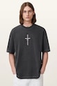 AllSaints tricou din bumbac KNOX print gri M048PC