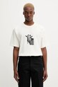Dickies t-shirt bawełniany nadruk beżowy DK0A8672