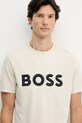 BOSS Green t-shirt bawełniany beżowy 50548411