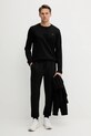 Bavlnené tričko s dlhým rukávom Paul&Shark Knitwear 15311611 čierna AW25