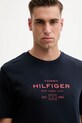 Tommy Hilfiger tricou din bumbac bleumarin MW0MW40002