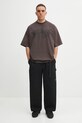 VETEMENTS t-shirt bawełniany Cof Double Dripping Logo Regular UCF76TR450C brązowy