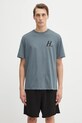 Helmut Lang t-shirt bawełniany nadruk niebieski P04HM507