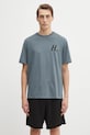 Helmut Lang t-shirt bawełniany nadruk niebieski P04HM507