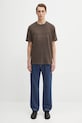 Helmut Lang tricou din bumbac P05HM501 maro