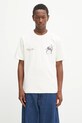 Odzież Filling Pieces t-shirt bawełniany Band 422520500238 beżowy