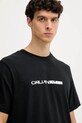 Βαμβακερό μπλουζάκι Calvin Klein Jeans μαύρο LV04RD807G