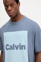 Bavlnené tričko Calvin Klein Jeans fialová LV04RD813G