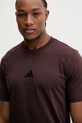 adidas t-shirt bawełniany 3S brązowy JX0736