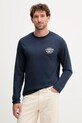 Barbour longsleeve bawełniany nadruk granatowy MTS1471
