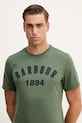 Βαμβακερό μπλουζάκι Barbour HOLLINS πράσινο MTS1472