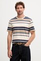 Barbour t-shirt bawełniany AICKMEN wzorzyste beżowy MTS1498