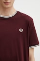 Fred Perry tricou din bumbac burgundia M1588V