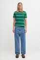 Βαμβακερό μπλουζάκι Fred Perry M1734 πράσινο
