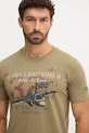 Aeronautica Militare tricou din bumbac verde TS2472UJ00708