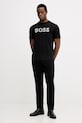Βαμβακερό μπλουζάκι BOSS Orange 50554616 μαύρο AW25