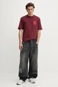 HUGO t-shirt bawełniany 50549307 bordowy AW25