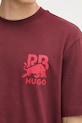 Хлопковая футболка HUGO 50549307 бордо