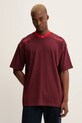 Bavlnené tričko HUGO relaxed burgundské 50549604