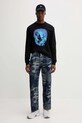 Бавовняний лонгслів Hugo Blue 50549135 чорний AW25