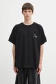 Odzież RHUDE t-shirt bawełniany Classique raglan RHFW25TT09012 czarny