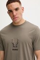 HUGO t-shirt bawełniany zielony 50549154