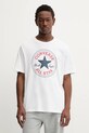 Pamučna majica Converse print bijela CVM5T459