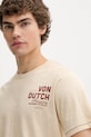 Von Dutch t-shirt bawełniany beżowy VD.1.TR.ARIZO
