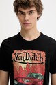 Von Dutch t-shirt bawełniany czarny VD.1.TR.FLAME