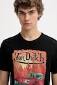 Von Dutch tricou din bumbac negru VD.1.TR.FLAME
