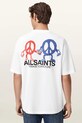 Βαμβακερό μπλουζάκι AllSaints BEDFELLOW στάμπα λευκό M001PD
