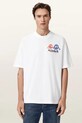 Βαμβακερό μπλουζάκι AllSaints BEDFELLOW λευκό M001PD