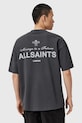 Bavlnené tričko AllSaints HERALD potlač čierna M015PD