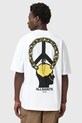 AllSaints t-shirt bawełniany SCREWED nadruk biały M021PD