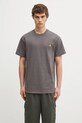 Carhartt WIP t-shirt bawełniany S/S American Script T-Shirt gładkie brązowy I029956.33CXX